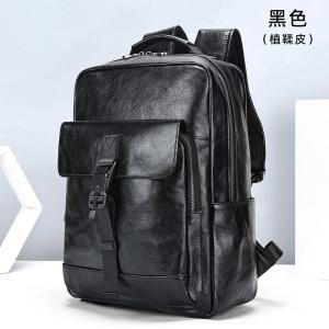 瘋馬皮真皮14吋電腦雙肩包 男款休閒通勤頭層牛皮後背包 新款高級感男士雙肩背包旅行包推薦