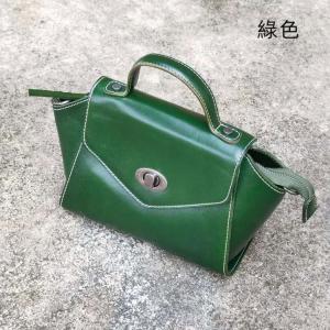 新款植鞣皮女包 樹膏皮時尚撞色單肩包 復古頭層牛皮斜挎包 休閒女式斜背包推薦