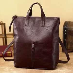 一包多用 復古後背包手提包 植鞣牛皮雙肩包 女式新款簡約背包 百搭高級感手袋推薦