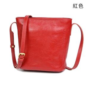 植鞣牛皮簡約復古水桶包 真皮百搭休閒單肩背包 高級感斜挎包女包斜背包推薦