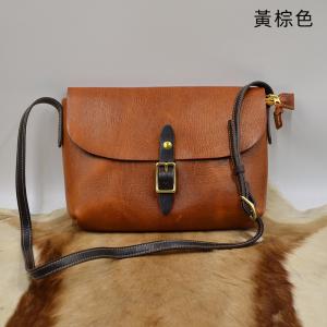 新款植鞣皮頭層牛皮手工女包 樹膏皮復古斜挎包機車包 休閑女生斜背包跨包推薦