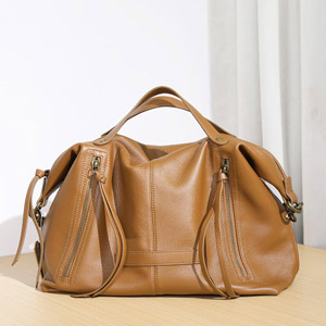 軟皮手袋 頭層牛皮大包包手提包 真皮大容量單肩斜挎包旅行包 歐美機車個性斜背包推薦