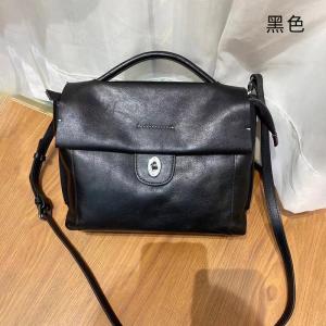 頭層植鞣牛皮手提包 復古女士單肩斜挎包 真皮側背包肩背包 女士郵差包斜背包推薦 