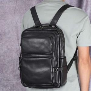 男士雙肩包 軟牛皮後背包 真皮男士旅行包 韓版潮流男包 頭層牛皮新款學生書包推薦