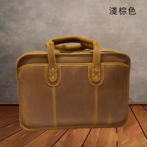 復古手工瘋馬皮公事包 植鞣皮手提包電腦包 真皮男士手提包斜挎大容量多功能商務公文包推薦