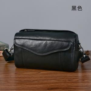 新款歐美復古大容量復古簡約斜背包 多場合斜跨包 頭層牛皮男士斜挎包肩背包推薦