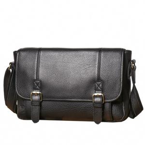 新款真皮單肩包 頭層牛皮斜挎包 大容量個性百搭郵差包 ipad包包斜背包推薦