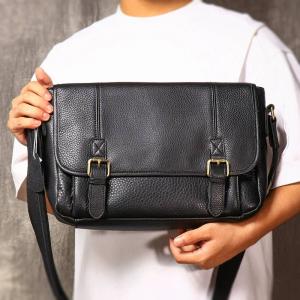 新款真皮單肩包 頭層牛皮斜挎包 大容量個性百搭郵差包 ipad包包斜背包推薦