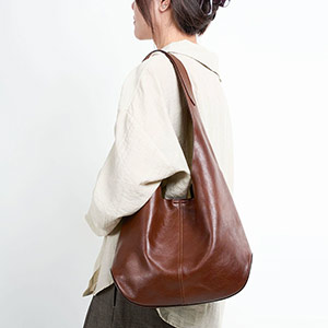 真皮腋下包 頭層樹膏植鞣牛皮托特包 時尚慵懶風大容量手袋女包 高級感單肩包推薦