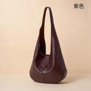 真皮腋下包 頭層樹膏植鞣牛皮托特包 時尚慵懶風大容量手袋女包 高級感單肩包推薦