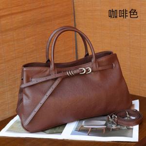 復古頭層水晶植鞣牛皮斜挎包 女生手提包 真皮大容量托特包女包包 新款單肩背包推薦