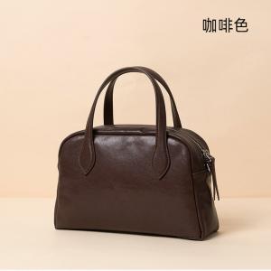 頭層水晶植鞣牛皮保齡球包 復古時尚真皮女包手袋 通勤手提包斜挎包女式新款斜背包推薦