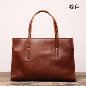 新款真皮手提包女包 頭層牛皮單肩包托特包 簡約百搭女士方包ipad包包手袋推薦