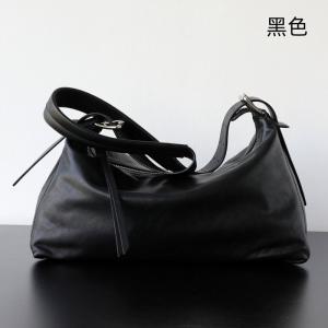輕奢小眾極簡植鞣牛皮hobo腋下包 慵懶包真皮法棍包 通勤單肩斜挎包 新款手提女式斜背包推薦