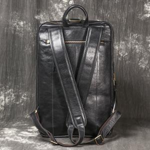 植鞣皮手提旅行袋 多功能牛皮17吋電腦包 新款真皮後背包 高級感男出差旅行雙肩背包推薦