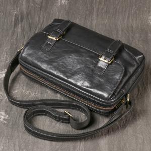 新款男士真皮郵差包 女生頭層牛皮學院風斜挎包 ipad包包通勤單肩包劍橋包 復古斜背包推薦