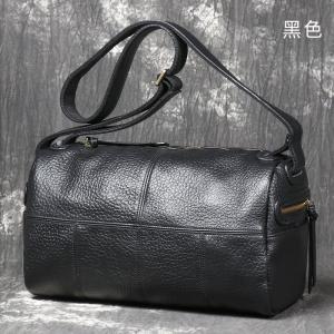 歐美復古男真皮旅行包 頭層牛皮單肩包斜背包 大容量斜挎包出差收納旅行袋郵差包推薦