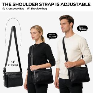 高檔氣質斜挎包 男女新款韓版百搭單肩包 軟皮多層設計斜背包側背包 男女適用包背包推薦