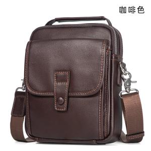 男女適用斜背包 高級真皮單肩包 新款通勤逛街小方包 頭層牛皮實用ipad包包推薦