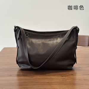 頭層牛皮女包斜背包 真皮簡約單肩包大包包 女生大容量hobo包 真皮包包側背包推薦