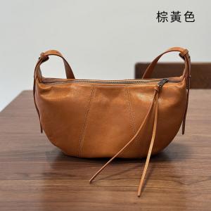 新款休閒包月牙包 流蘇高級感馬鞍包單肩包 樹膏牛皮斜背包真皮女包 頭層牛皮斜跨包 推薦
