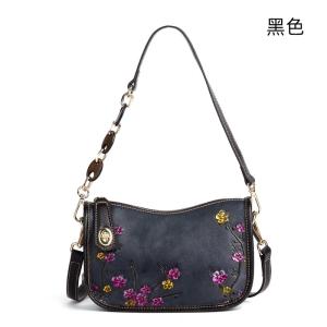 復古腋下包 頭層牛皮時尚簡約單肩包 壓花斜跨包 真皮包包女生新款斜背包推薦