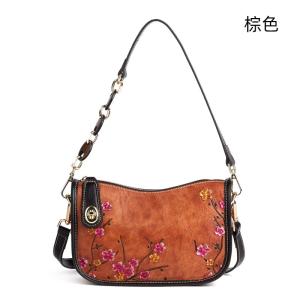 復古腋下包 頭層牛皮時尚簡約單肩包 壓花斜跨包 真皮包包女生新款斜背包推薦