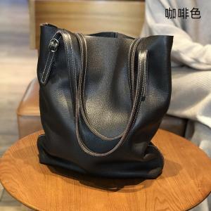 新款日韓手提包托特包 女生單肩包大包包 頭層牛皮子母包水桶包 簡約大容量購物手袋真皮包包推薦