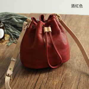 真皮水桶包 復古女包斜背包 手工植鞣皮束口流蘇包 新款時尚簡約單肩背包斜挎包推薦