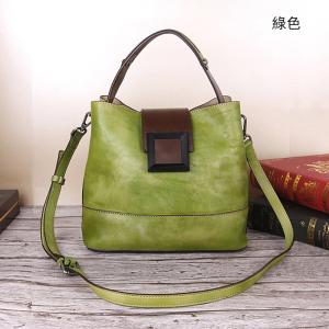 復古真皮斜跨包 樹膏皮多功能女士手提包斜跨包包 新款植鞣牛皮斜背包真皮包包推薦