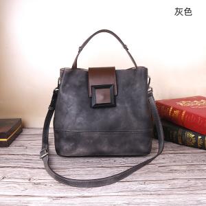 復古真皮斜跨包 樹膏皮多功能女士手提包斜跨包包 新款植鞣牛皮斜背包真皮包包推薦