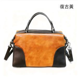 復古手工擦色多用途手提包 頭層牛皮大容量女包 樹膏皮斜跨包 新款真皮單肩背包斜背包推薦