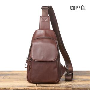 真皮單肩包 新款頭層牛皮斜挎包手機包 戶外休閒胸包 男便攜多功能包斜背包推薦