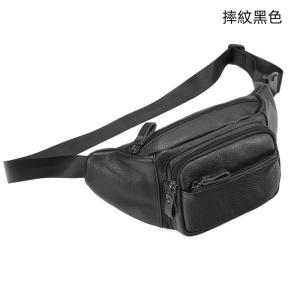頭層牛皮真皮腰包 油蠟皮戶外休閒運動胸包斜背包 手機包高級感黑色多功能斜挎包推薦