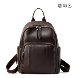 頭層植鞣牛皮後背包 歐美時尚雙肩包 女生學生書包 真皮女包 大容量軟皮多用女士背包推薦包