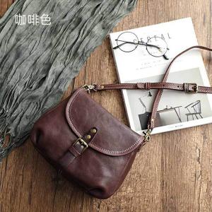 新款復古文藝范女包 手工植鞣皮斜背包 簡約軟皮真皮斜挎包單肩背包側背包推薦