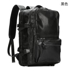 新款油蠟皮可擴容後背包 多功能真皮雙肩包 頭層牛皮休閒旅行背包 戶外大容量包包推薦