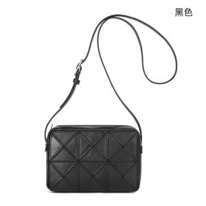 頭層植鞣皮新款菱格包 女生單肩包斜背包 復古輕便創意小方包 時尚少女單肩背包斜挎包推薦