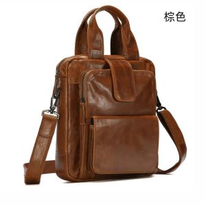 新款真皮斜挎包 多功能休閒手提包 通勤豎款手袋 復古斜背包大容量男士包包推薦