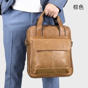 真皮男包 商務公事包 新款頭層牛皮手提包公文包斜背包 高級感休閒斜挎包單肩包推薦