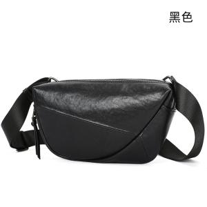 復古擦色胸包 真皮腰包 男士胸前包 休閒簡約頭層牛皮馬鞍包 大容量斜挎包潮包推薦