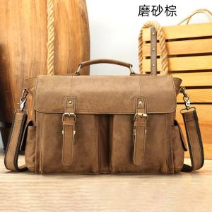 復古商務公事包 頭層牛皮手提包 商務出行手袋公文包 高檔男士辦公電腦包斜背包真皮包包推薦