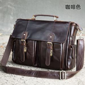 復古商務公事包 頭層牛皮手提包 商務出行手袋公文包 高檔男士辦公電腦包斜背包真皮包包推薦