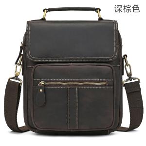 瘋馬皮斜背包 頭層牛皮手提包 商務公事包手袋側背包斜跨包 休閑背包新款真皮包包推薦