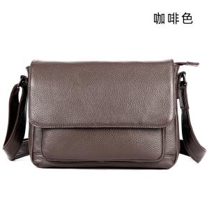 真皮男包 頭層牛皮韓版潮流男士郵差包ipad包 新款男士單肩斜挎包 新款簡約翻蓋斜背包推薦