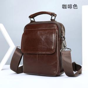 新款真皮男士單肩包斜背包 商務時尚頭層牛皮斜挎包ipad包包 簡約真皮手提包側背包推薦