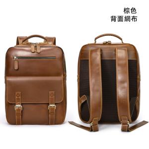 瘋馬皮歐美熱銷後背包 復古男雙肩背包 大容量電腦雙肩包 戶外旅行包出行男士真皮包包推薦