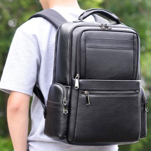 韓版3D透氣立體後背包 男士休閒旅行包 高級感真皮雙肩包 商務16吋電腦包頭層牛皮男背包推薦