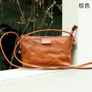 新款真皮小方包 女士單肩包 時尚百搭斜背包簡約女包 頭層牛皮橫款手機包推薦