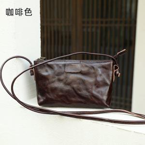 新款真皮小方包 女士單肩包 時尚百搭斜背包簡約女包 頭層牛皮橫款手機包推薦
